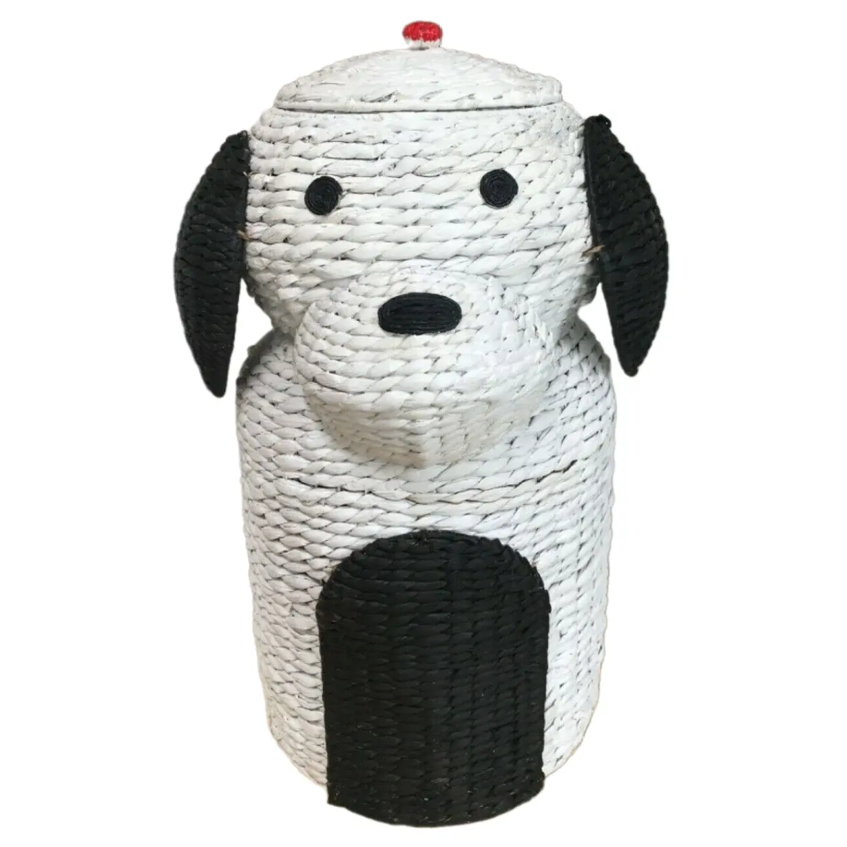 Precioso estilo encantador blanco mimbre cachorro perro forma agua Jacinto cesta para chico para lavandería cesta ropa cesto juguete cubo