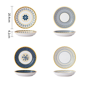 Yüksek görünüm seviyesi ışık lüks yaratıcı seramik kase seti çevre dostu yemek toptan için - Product Image 6