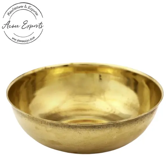 Modern Design Factory Wholesale Handcrafted Large Size Brass Bowl with Antique Finished Used for Serving and Storage
