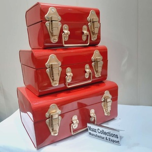 3個セット収納装飾ジュエリーボックスメタルトランクツールボックストランクマルチカラーカスタマイズメタルトランク - Product Image 2