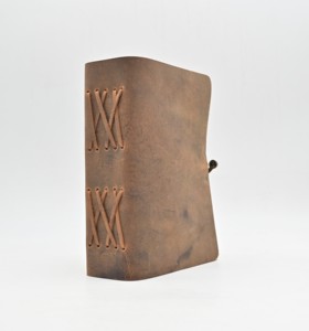 Diario de cuero genuino Cuaderno Diario Cuero marrón Bloqueo lateral Diario de cuero Cuaderno Diario Bound Notepade Diario - Product Image 6
