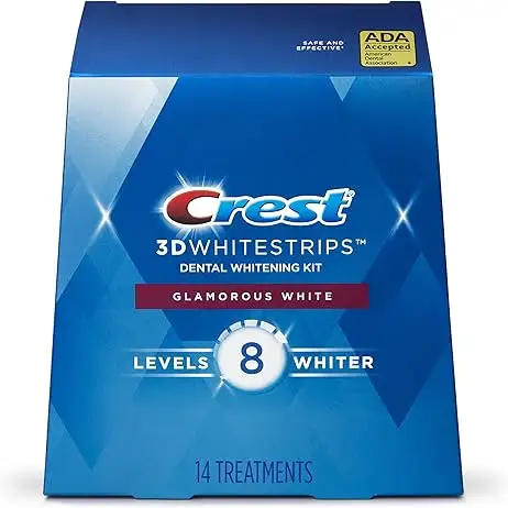 Crest 3D Whitestrips, blanc glamour, kit de bandes de blanchiment des dents, 28 bandes (paquet de 14)