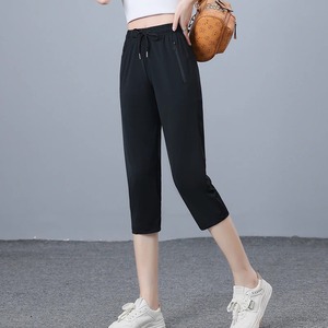女式冰丝棉休闲七分裤夏季薄Capris及膝直单色工装裤女 - Product Image 1