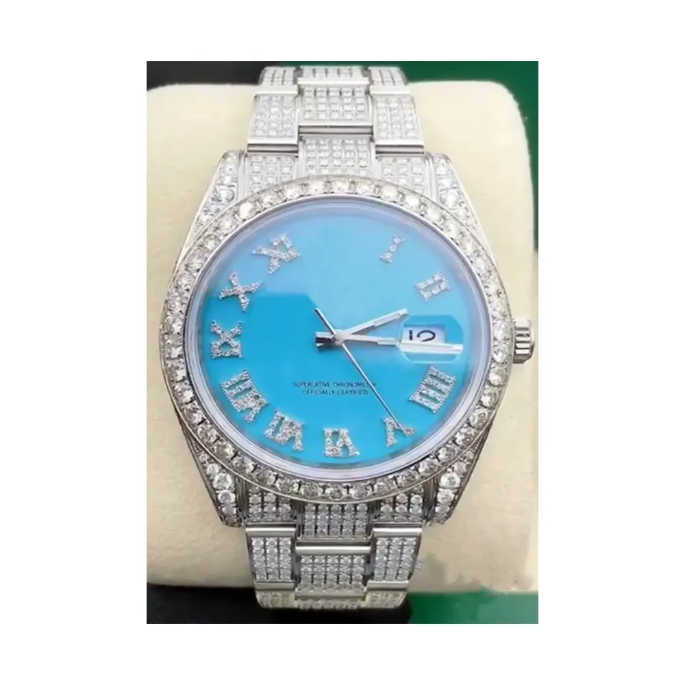 ساعة يد هيب هوب من ألماس المويسانيتي 26 CT مميزة وبجودة عالية موديل VVS1 بيضاء اللون للبيع اشترِ ساعة يد نو بأفضل سعر