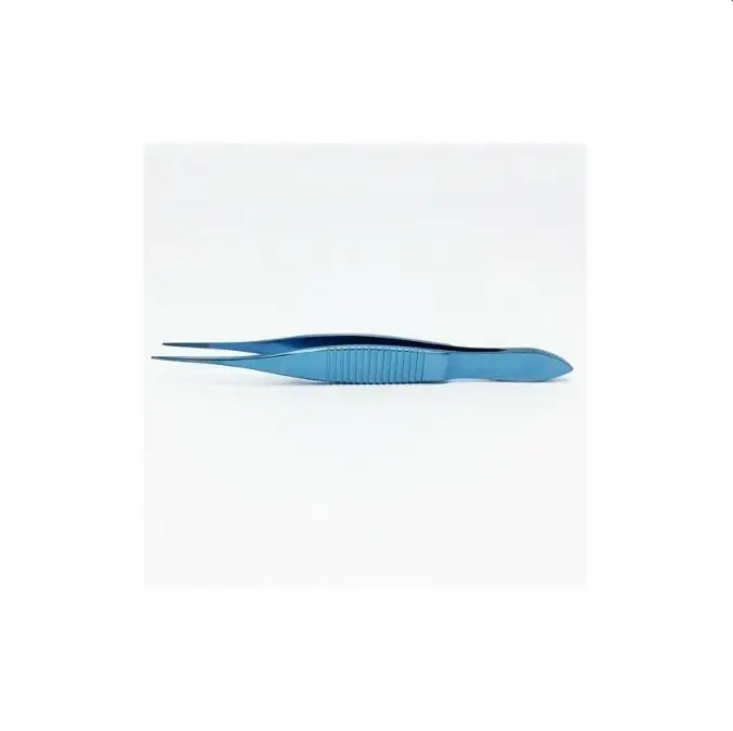 Pinzas para atar de titanio con logotipo personalizado, dientes rectos, pinzas oftálmicas de 100mm de largo con instrumento ocular para dientes