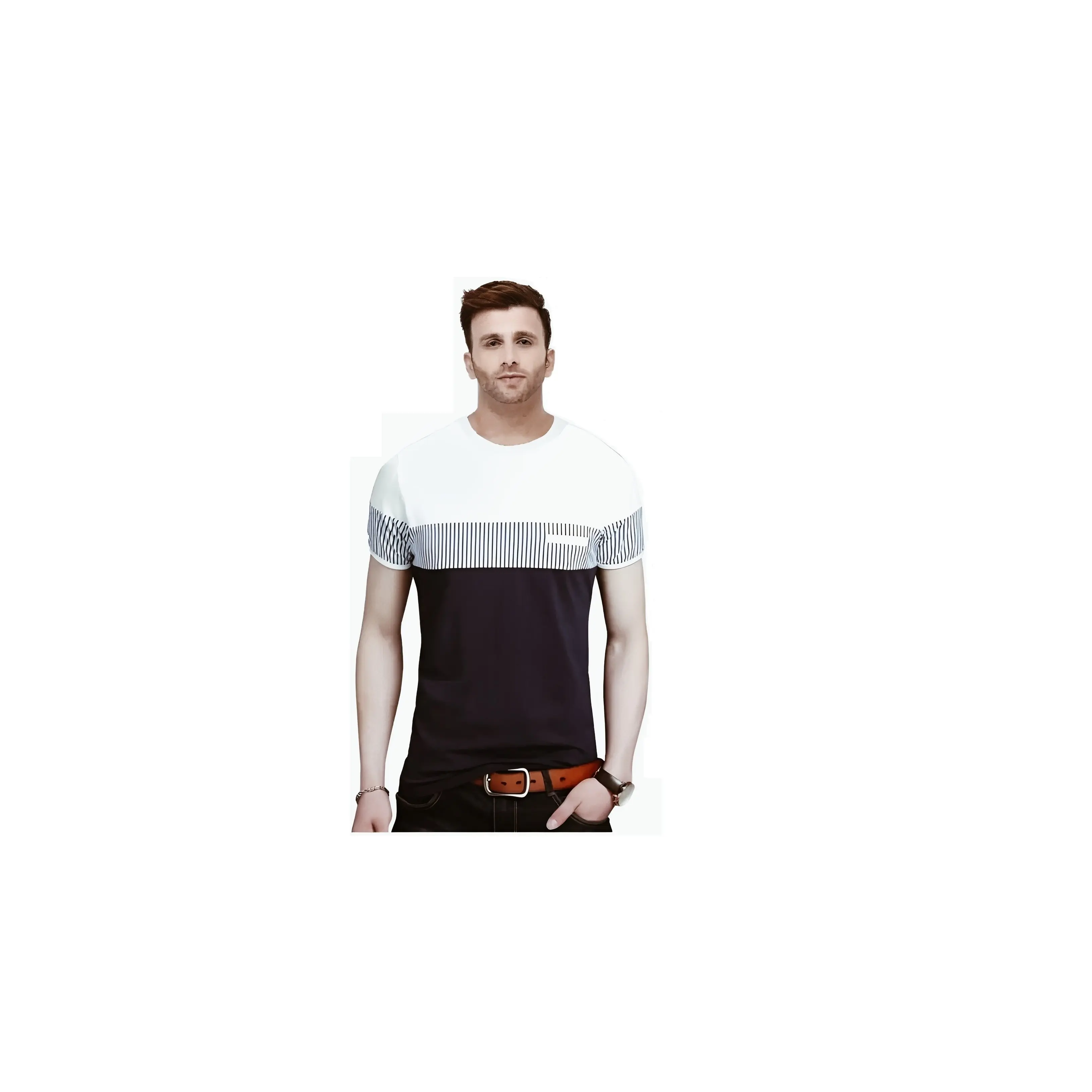 Moda di alta qualità sublimazione Lycra manica corta T Shirt da uomo da esportatore indiano