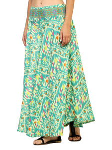 Kanha lehanga กระโปรงยาวสำหรับผู้หญิงลายพิมพ์แบบโบฮีเมียนปรับได้หลายสี - Product Image 4