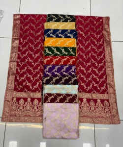 Raghuveer kreasyonlar kadın geleneksel Dupatta Chanderi kumaş zarif dokuma tasarım yumuşak hafif Jari çiçek iş hint - Product Image 3