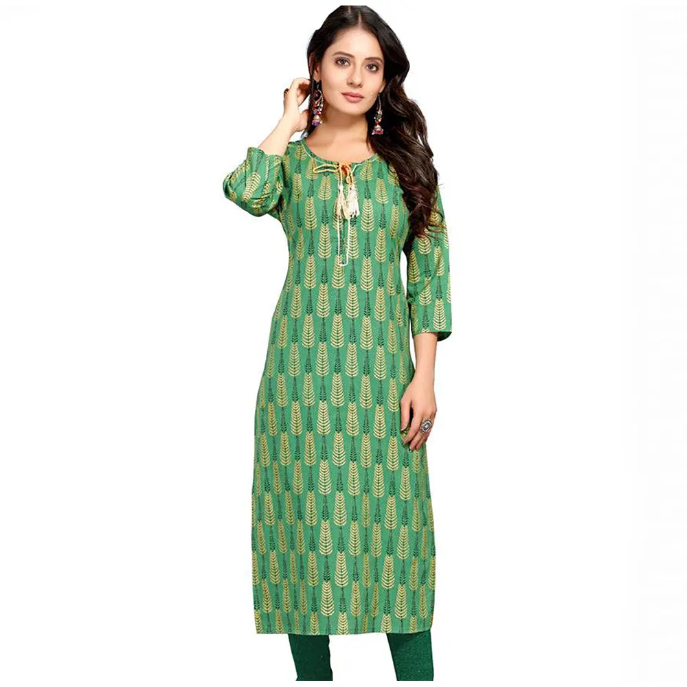 OEM Kurti ผลิตแฟชั่น Jaipuri ฝ้ายตรง Kurti สำหรับผู้หญิงผู้ผลิตจากอินเดียเคอร์ติส