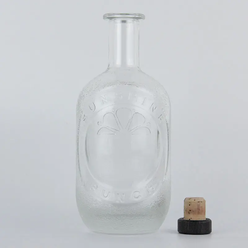 Logo personalizzato in rilievo bottiglie di liquori bottiglia di whisky 750ml
