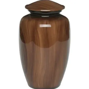 Export Quality Metal Large Urns for Human Ashes Wooden Finished Urns Pet Ashes Memorial Urn for Loved Ones Ash Storage