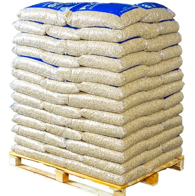 Meilleure vente de granulés de bois Abete 15kg sacs DINplus A1 granulés 6mm charbon carburant humidité 5% granulés de bois à vendre