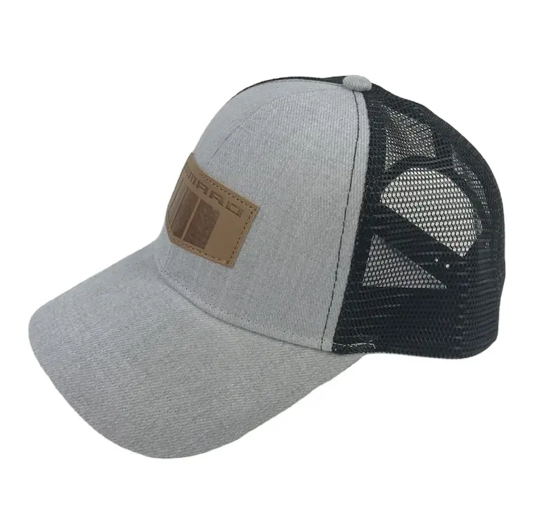 2024 new zjm PU Embossing Logo Synthetic Leather Acrylic Wool Like Custom Design Peak Mesh Snap Back Sports Hats,Wholesale Tru