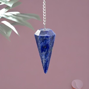 En popüler 6 yönlü Sodalite sarkaç el yapımı enerji şifa kristal modeli Dowsing toplu için toptan değerli taş - Product Image 3