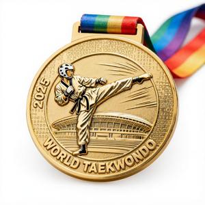 Benutzer definierte vergoldete Taekwondo Grading Martial Arts Medaille Bulk Großhandel Personal isierte koreanische Sport Andenken Taekwondo Medaille - Product Image 3