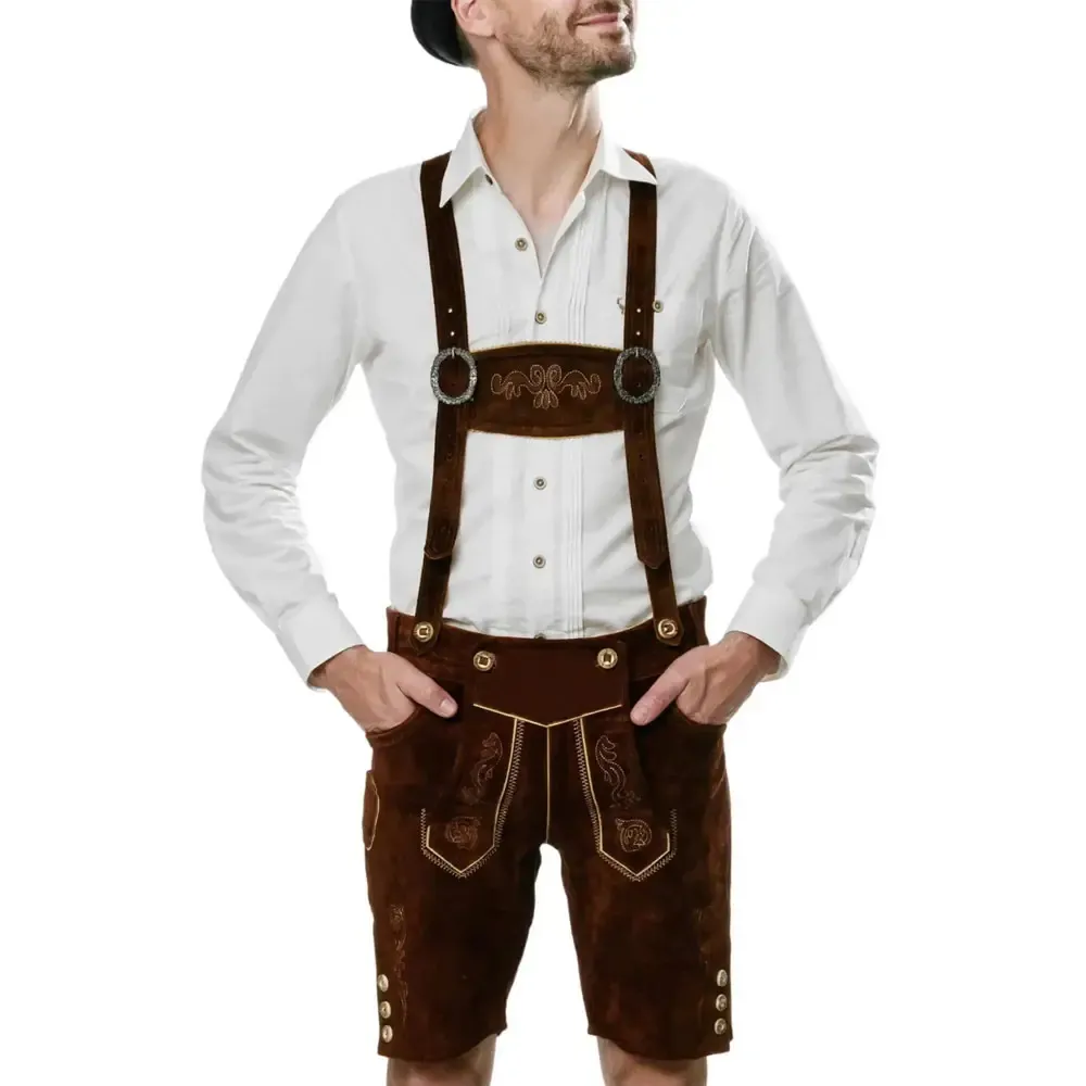 High Quality Low MOQ Bavarian Lederhosen Men Shorts For Sale 2024 Hot Selling High Quality Bavarian Lederhosen Shorts For Boys