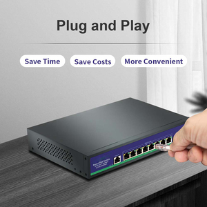 工場価格フルギガビットAI PoEスイッチアクティブ4 + 1フル1000Mbps Hisource 75W DC52V 1.5A新品AIウォッチドッグVLAN