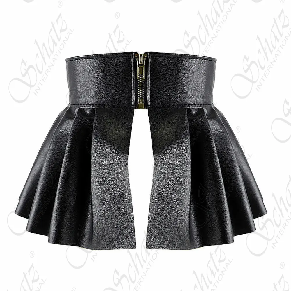 Mujer gótica PU cuero Punk cintura ancha clásico plisado Peplum falda regalo mujeres Mini falda Clubwear