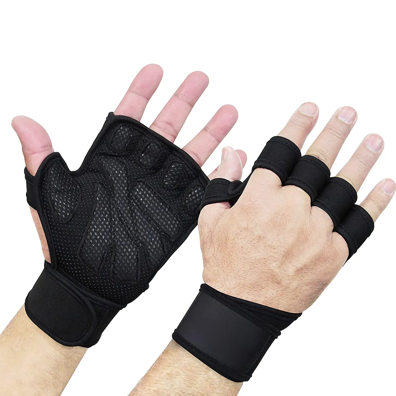 Venta al por mayor nuevos guantes de levantamiento de pesas ventilados soporte de muñeca gimnasia ideal para Pull Ups entrenamiento cruzado Fitness