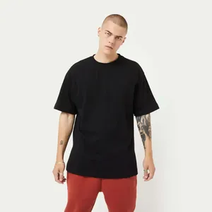 定制高品质重磅棉o领男式t恤基本韩版设计长款基本空白 - Product Image 6
