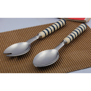胶木红瓷处理不锈钢沙拉服务器餐具套装优雅高品质餐具沙拉服务器套装 - Product Image 5