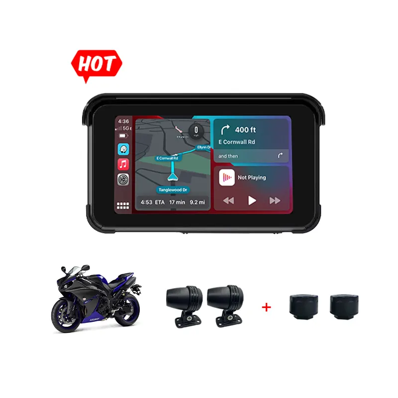 5 pollici Touch impermeabile moto GPS Carplay Monitor Android BT Wireless Carplay motore bicicletta Display di navigazione GPS