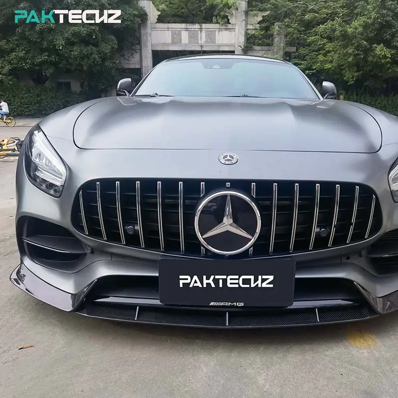 Paktechz Kit de corpo em fibra de carbono para Mercedes Benz AMG GT GTS GTC C190 Spoiler dianteiro