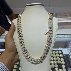 High Quality Customized 16mm Cuban Link Moissanite Diamond <strong>Chain</strong> 10k Gold White Gold Diamond <strong>Chain</strong> - Product Image 3