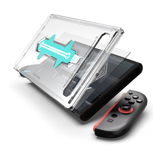 フル接着剤HDクリアバブル無料強化ガラススクリーンプロテクターNintendo Switch 2付きダスト除去簡単インストールキット - Product Image 1