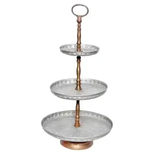 Stylish Design Aluminium Metal Cake Tray Manufacturer Metal Iron Three Tier Cake Stands Metal High Quality Cake Stands