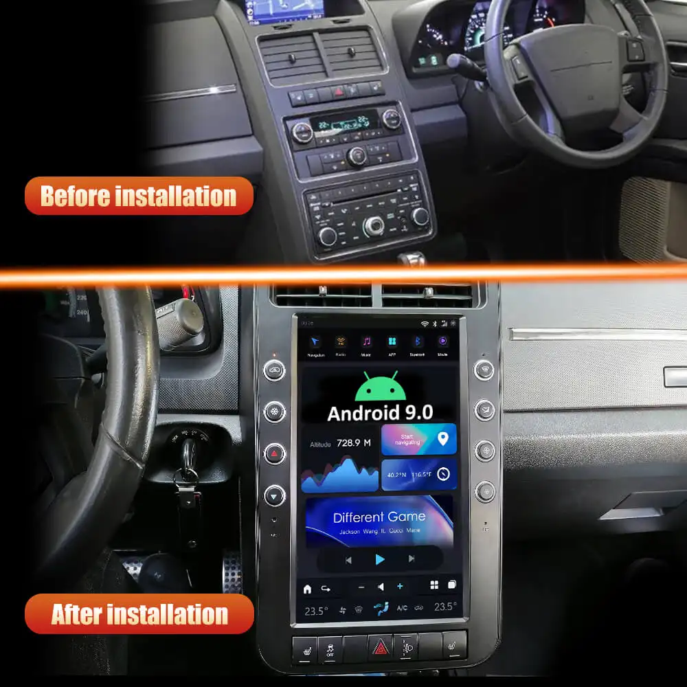 AuCar 13.6 pouces Android 11 t-style autoradio Navigation GPS voiture lecteur DVD Auto stéréo pour Dodge Journey Fiat Freemont 2008-2013