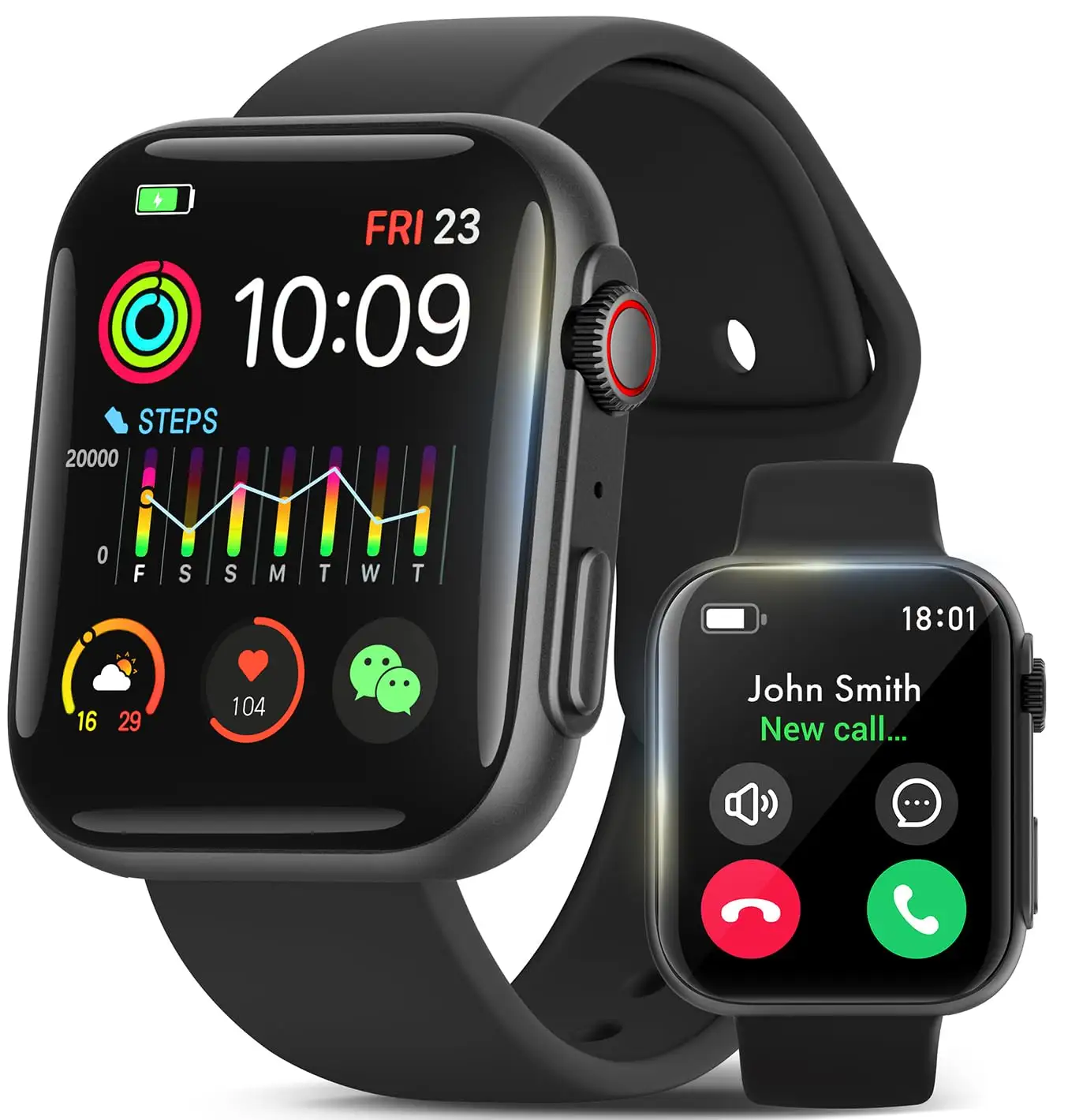 Reloj inteligente 1,98 para Android, más de 100 modos deportivos, rastreador de salud, sueño y estado físico, contador de calorías de paso, Fitn resistente al agua