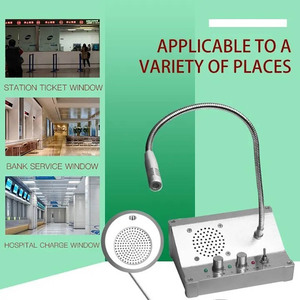 Altavoz contador de interferencia bidireccional inalámbrico de plata de 12V Dayetch, sistema de intercomunicación de ventana con cable y funcionalidad Walkie Talkie
