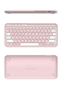 Multi-Color Wireless Retro Round Typewriter <strong>Keyboard</strong>, Mini Design with Foldable Stands for Laptop and Office <strong>Use</strong> - Product Image 2