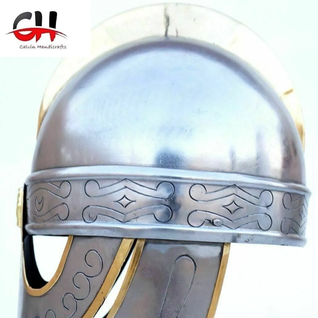 Casco di armatura di cavaliere vichingo antico medievale in acciaio casco di armatura di centurione in acciaio