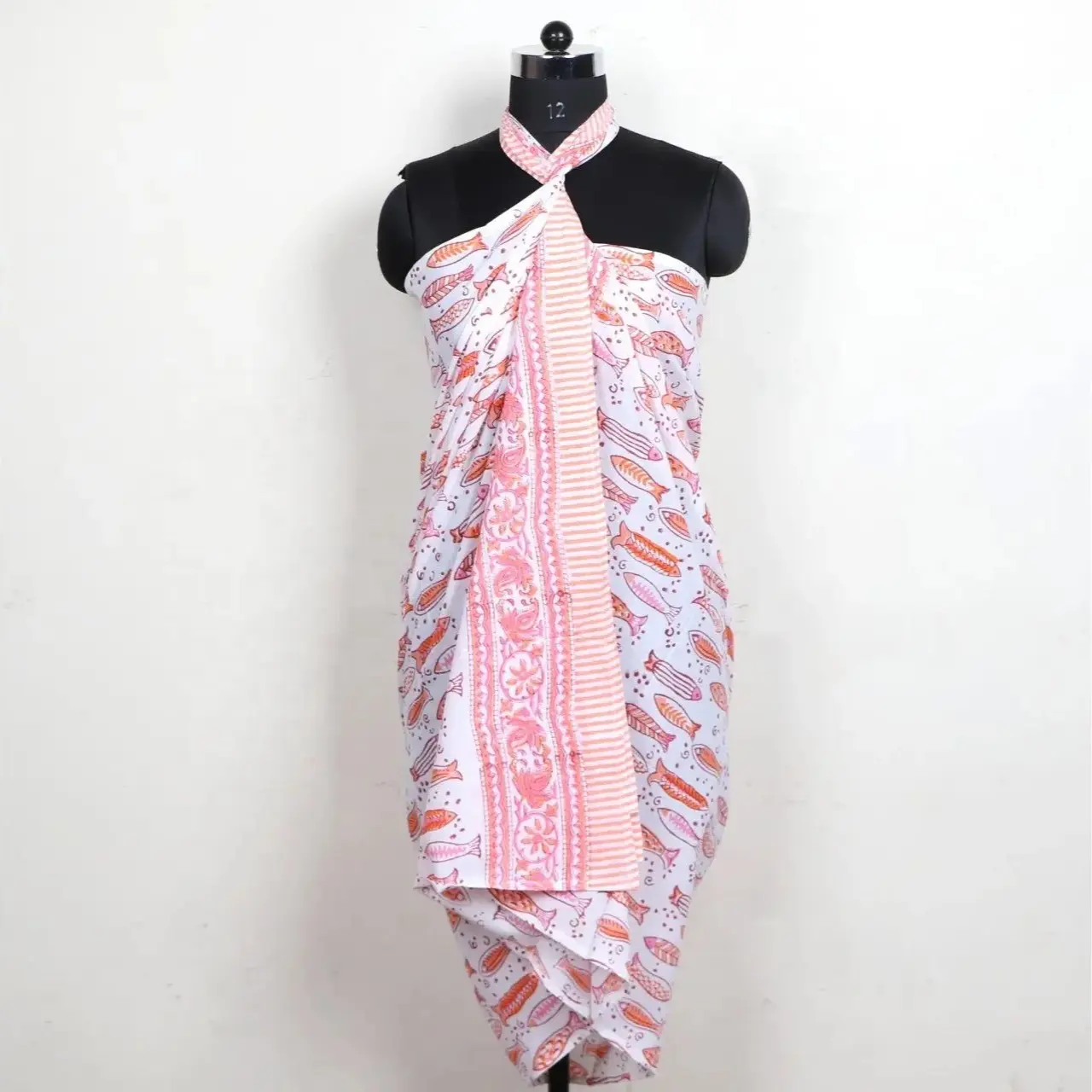 Baumwolle Hand block gedruckt Pareo Sarong Pareo Druck benutzer definierte Rayon Pareos Bali hand bemalt Designer New Beach Fashion
