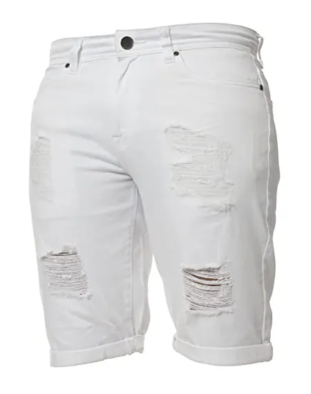 Pantaloncini Jeans bianchi pantalone, Jeans Denim da uomo, ammorbidente traspirante strappato ragazzi Casual pantaloncini in Denim di cotone estivo personalizzato 2022