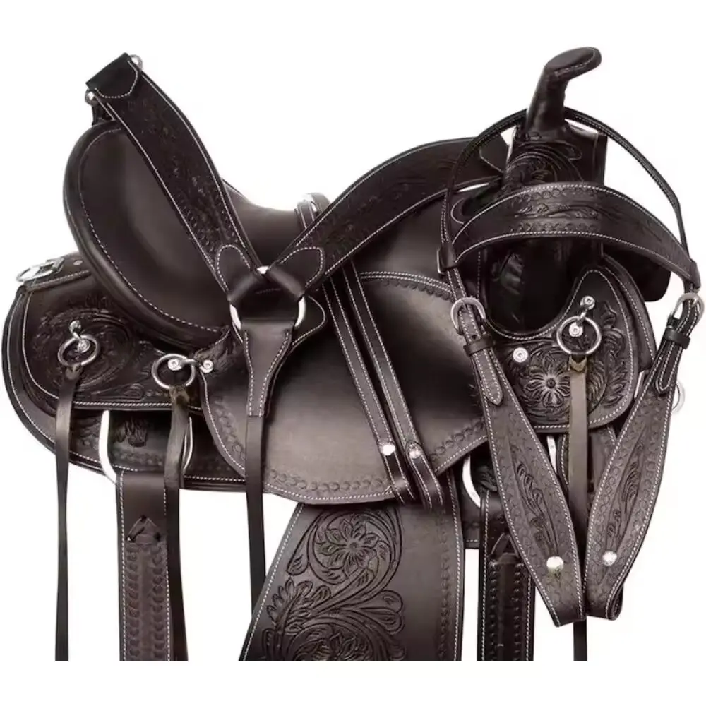 Venta caliente Western Premium Leather Pleasure Trail Horse Saddle con color y diseño personalizados disponibles en fabricación al por mayor