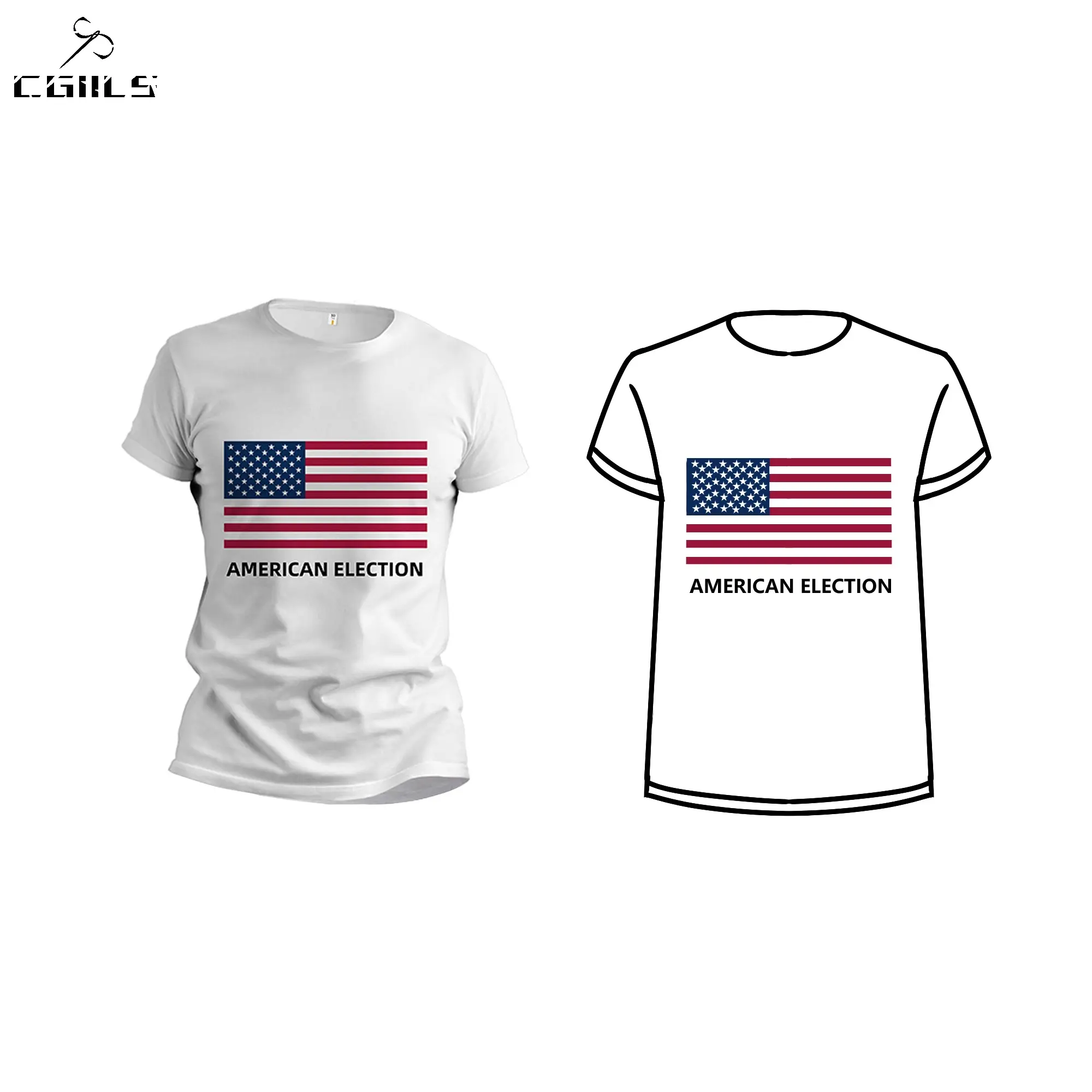 Camiseta con estampado digital personalizada de manga corta y cuello redondo, ropa deportiva, campaña electoral del Presidente, kit promocional para eventos
