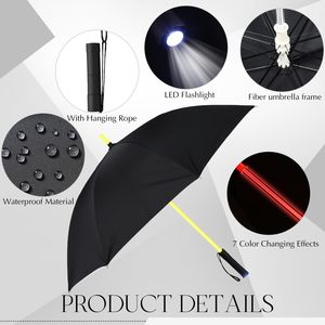 发光二极管伞激光剑发光伞7变色效果长柄直棍伞阳伞8肋 - Product Image 3