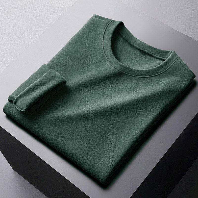 Round neck velvet green