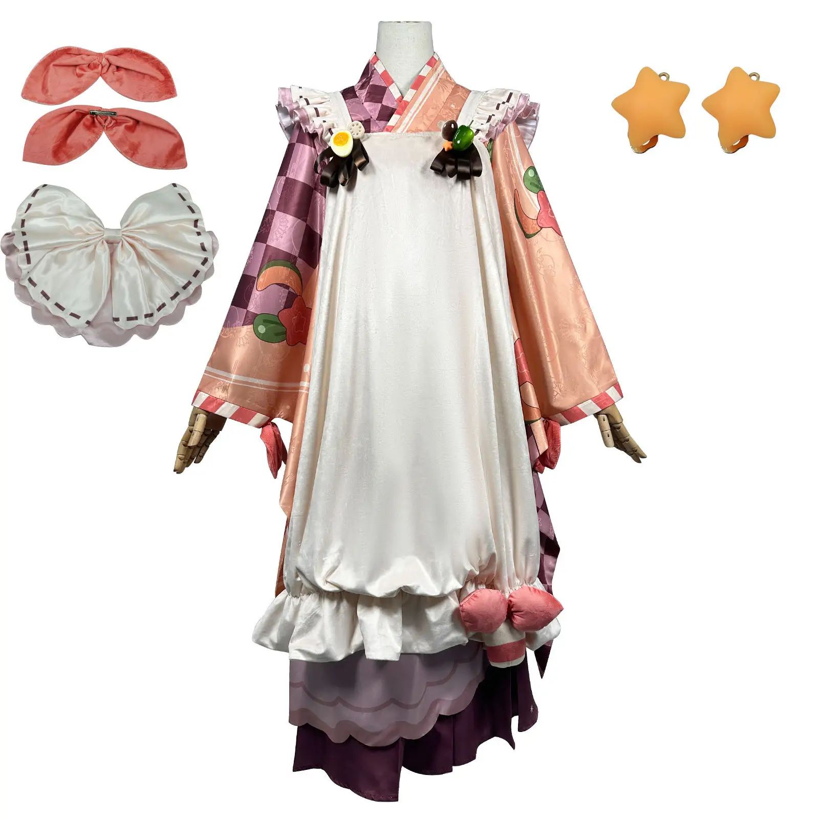 2024 kar gıda Cosplay Cosplay kostüm peruk kadınlar tam Set Kawaii japon Kawaii Kimono cadılar bayramı karnaval parti kıyafetleri için