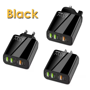 Best Seller PD65W Charger PD QC3.0 Quick Wall Chargder EU US UK 2 Type-c 3 <strong>USB</strong> Port <strong>Multiple</strong> 65W <strong>Output</strong> <strong>Adapter</strong> - Product Image 2