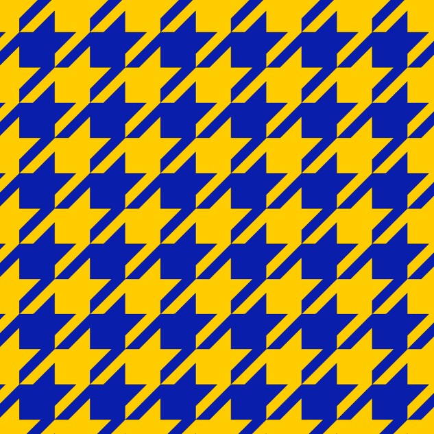 Pied-de-poule: Bleu royal et or