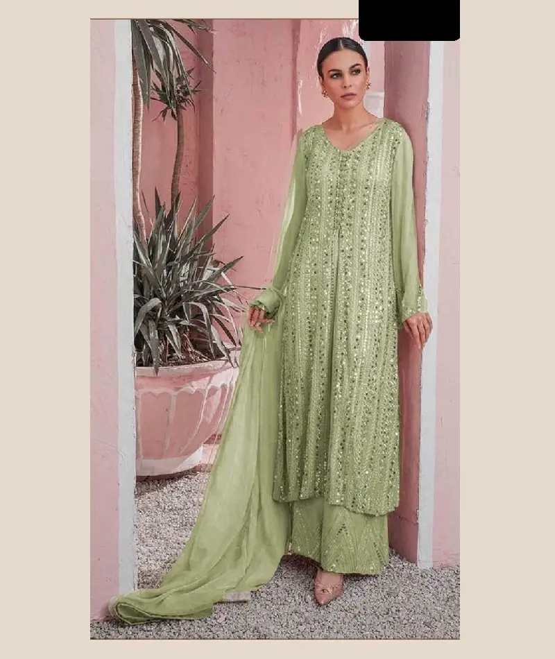 Abbigliamento etnico ricamo lavoro Pakistani Salwar Kameez stile Pakistani abito a maniche lunghe Sharara Salwar abito Anarkali abiti