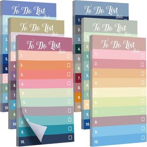 Rainbow Color-<strong>Coded</strong> Memo Pads - 6-Color To-Do List Sticky Notes for Task Management &amp; Office - Sticky Notes - Product Image 1