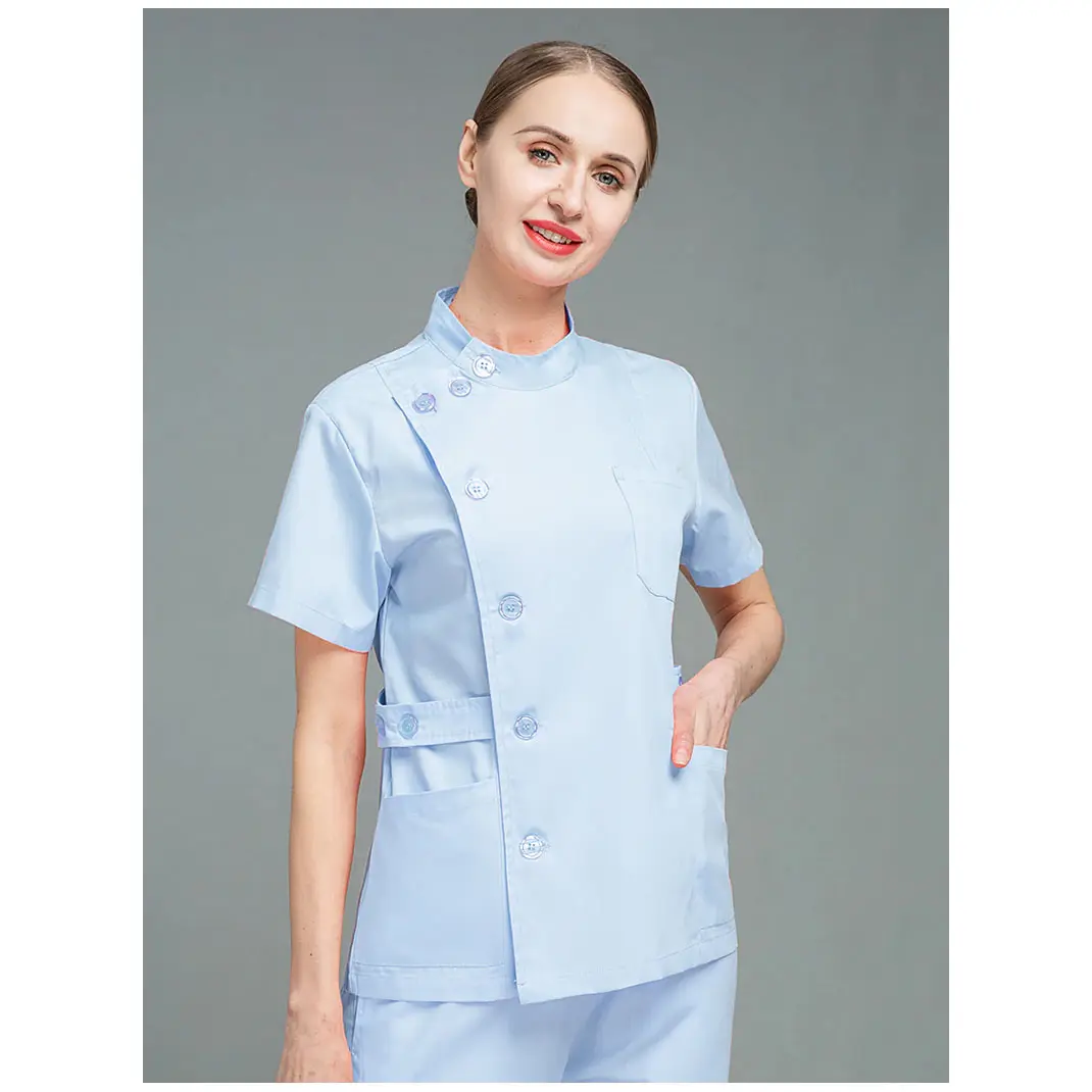 Uniforme d'allaitement hospitalier pour femmes, hauts + pantalons de jogging, couleur unie, manches courtes, uniformes médicaux de travail, pulls pour femmes