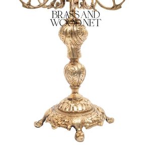 Antique Brass Bảy Cánh Tay Nến Với Trang Trí Công Phu Chi Tiết Cổ Điển Trang Trí Nến Chủ Cho Sang Trọng Nội Thất Và Bàn Ăn - Product Image 4