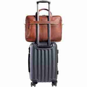 2025 नवीनतम डिजाइन वास्तविक चमड़े के लैपटॉप और टैबलेट धारक कार्यालय कंधे बैग हैंडबैग हैंडबैग पागल व्यवसाय यात्रा विवरण - Product Image 5