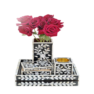 INDART <strong>EXPORTS</strong> High Quality Mother of Pearl <strong>Inlay</strong> Candle Stand With Tray and Box for Customized Size With Handmade Polished - Product Image 6